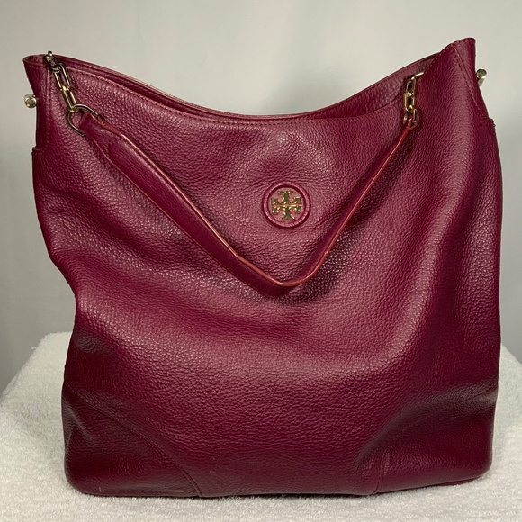 Tory Burch Handbags - Tory Burch Maroon Leather Hobo Bag